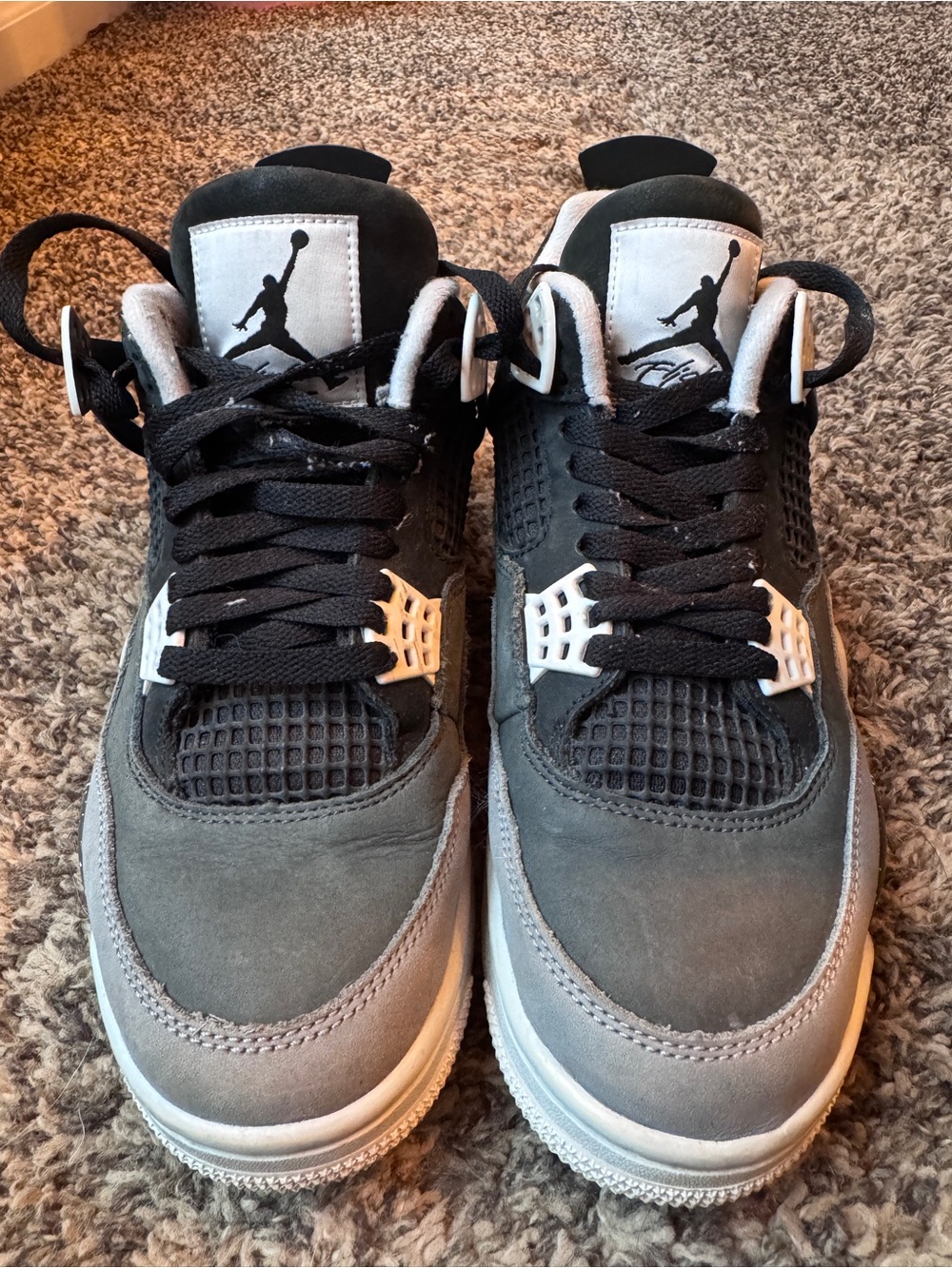 Jordan Retro Sneaker in Black and Gray with Cream Accents - Picture 5 of 7